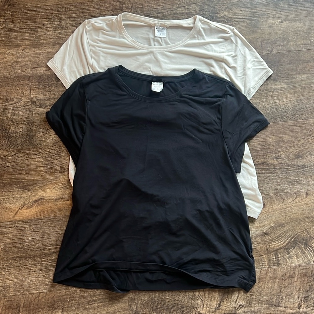Athleta Brand 2 shirt bundle- Classic White and Black Women's Tops